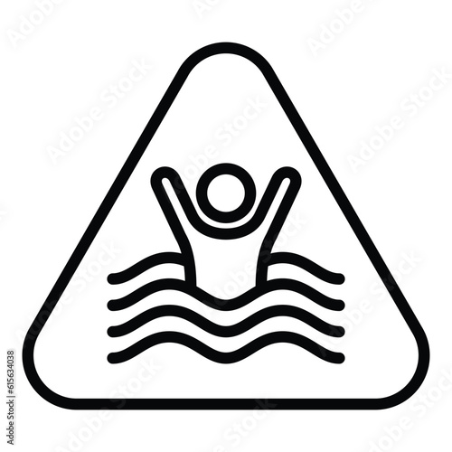 drowning icon on transparent background