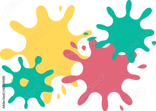 飛び散るインク　カラフル