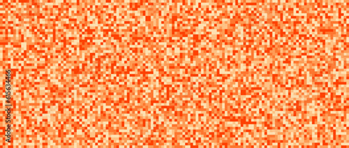 Seamless pixelated orange texture. Red noise grain pattern. Colorful mosaic background. Yellow orange shades glitter vector background