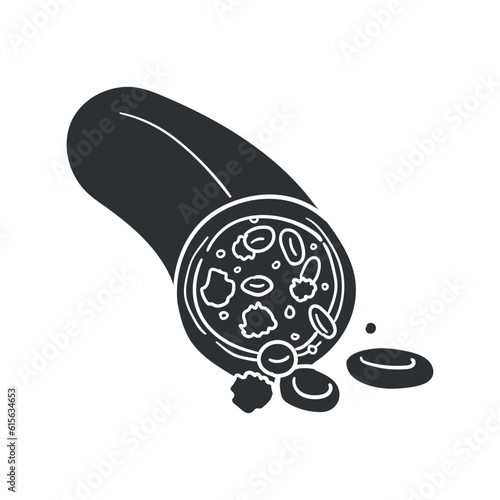 Blood Circulation Icon Silhouette Illustration. Human Body Anatomy Vector Graphic Pictogram Symbol Clip Art. Doodle Sketch Black Sign.