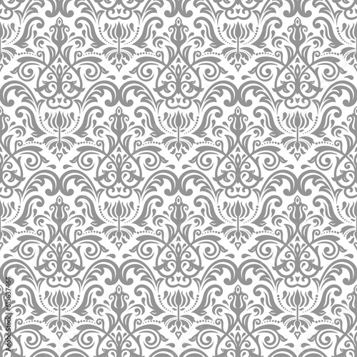 Orient classic silver pattern. Seamless abstract background with vintage elements. Orient background. Ornament for wallpaper and packaging