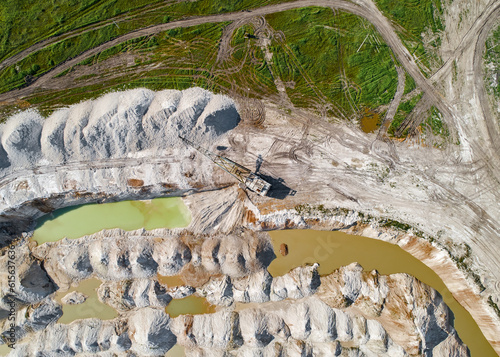 Fototapeta Naklejka Na Ścianę i Meble -  Limestone quarry environmental recultivation process