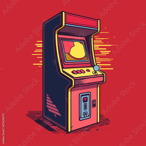 Red Video Game Cabinet Vector