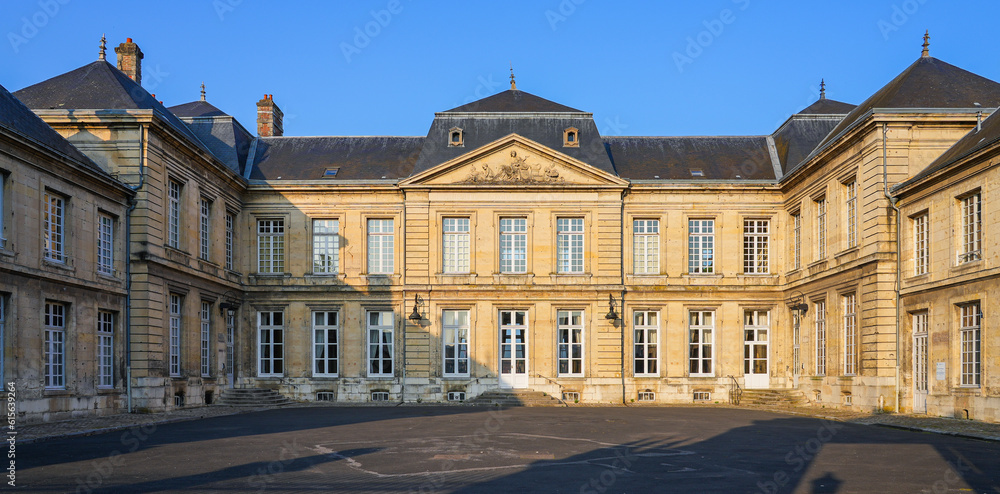 City Hall of Soissons built in the 18th century in the French department of Aisne in Picardy, North of France