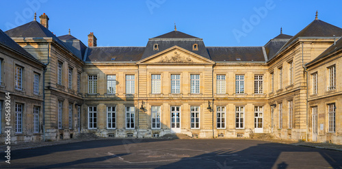 City Hall of Soissons built in the 18th century in the French department of Aisne in Picardy, North of France