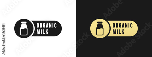 Organic milk Label Vector or Organic milk logo Vector Isolated in Flat Style. Best Organic milk label for product packaging design element. Organic milk logo for packaging design element.