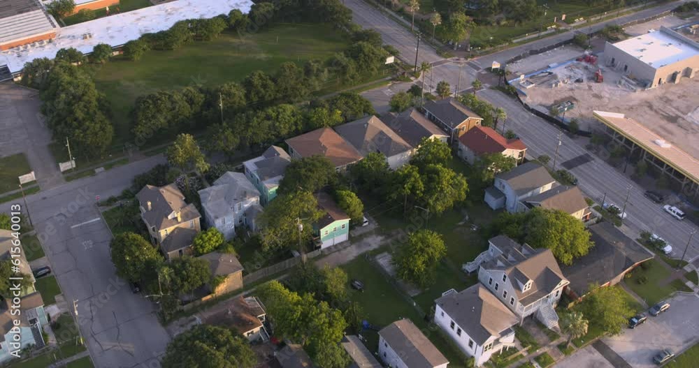 Drone view of homes in Galveston, Texas Drone view of homes in Galveston, Texas