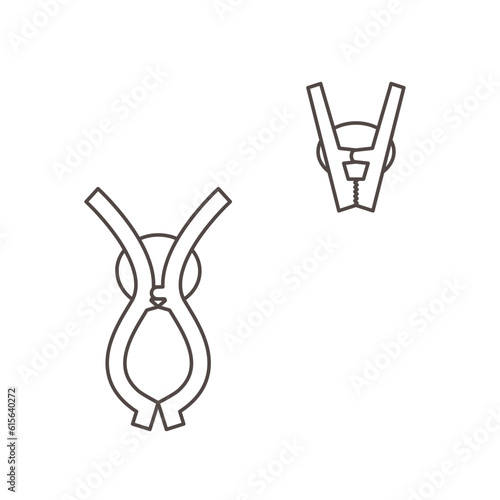 洗濯バサミ　シンプルなイラスト素材