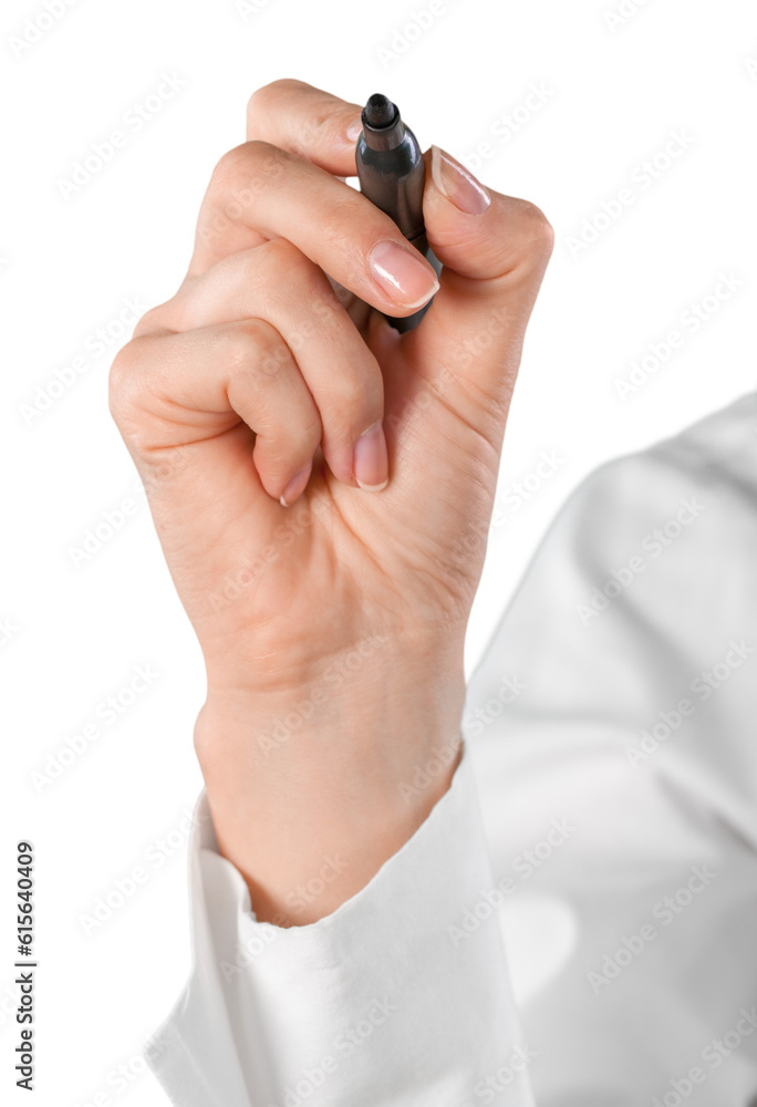 Closeup of a Businessman Writing on the Air Closeup of a Businessman Writing on the Air