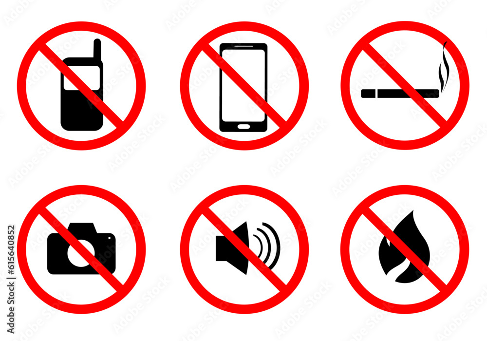 Prohibition sign collection for sticker and printing Prohibition sign collection for sticker and printing