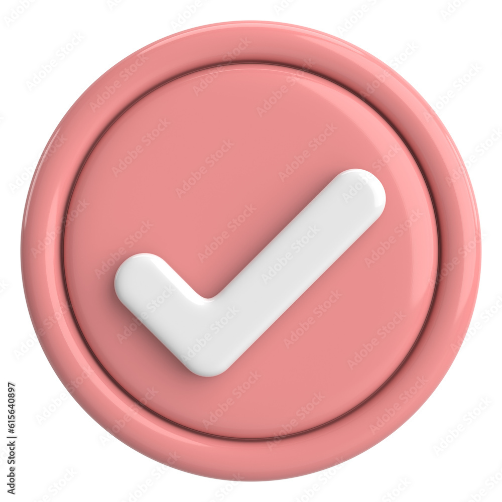 3D checkbox. Check mark. 3D illustration. 3D checkbox. Check mark. 3D illustration.