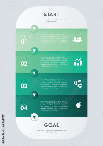 Business template for presentation. Infographic business data visualization. Process chart with elements of graph, diagram, steps, options, process. Vector and illustration concept for presentation.