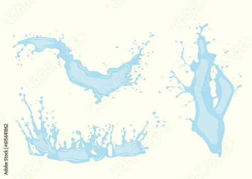 Set of various splashes of water or oil splashes