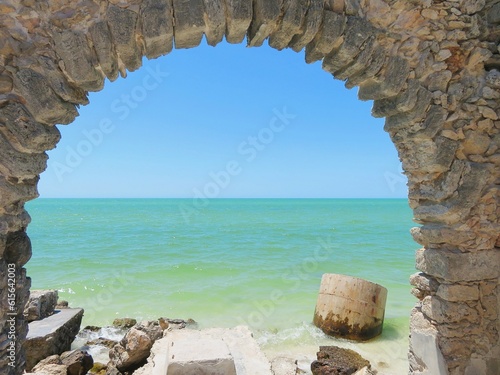 old ruins by the sea, Yucatan, Mexico