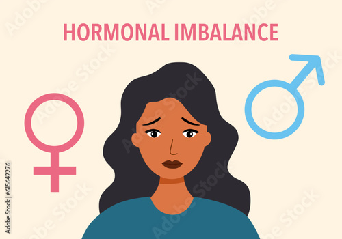Hormonal imbalance concept vector illustration.