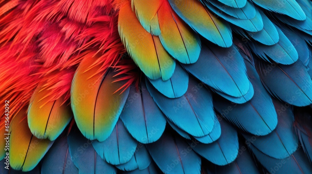 close-up of the vibrant colors of a tropical bird, detailed and realistic, generative ai close-up of the vibrant colors of a tropical bird, detailed and realistic, generative ai