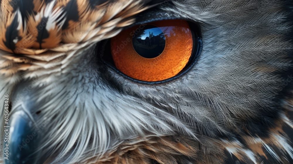 a close-up of an owls eye, detailed and realistic, generative ai a close-up of an owls eye, detailed and realistic, generative ai