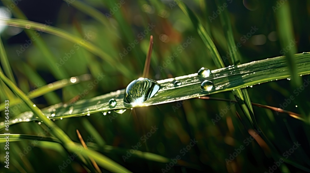 a drop of dew, detailed and realistic, generative ai