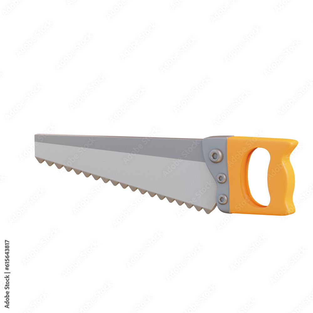 3d illustration hand saw 3d illustration hand saw