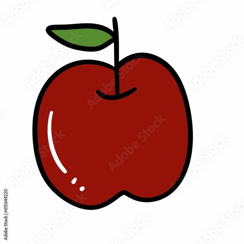 apple fruit cartoon on white background