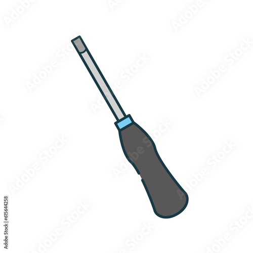 シンプルなイラスト_細いマイナスドライバー