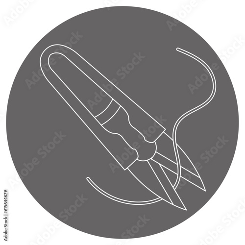 モノクロのイラストマーク_糸切りバサミ