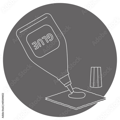 モノクロのイラストマーク_接着剤