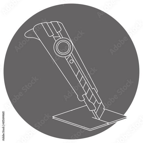 モノクロのイラストマーク_カッターナイフ