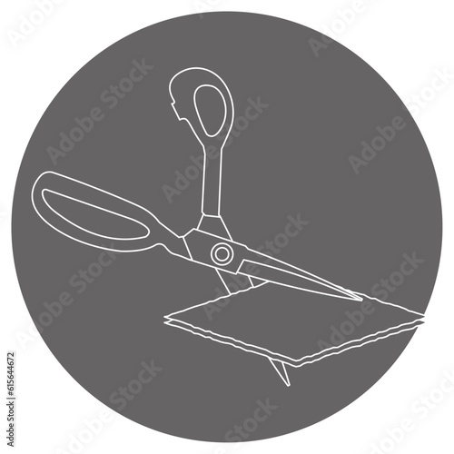 モノクロのイラストマーク_裁ちばさみ