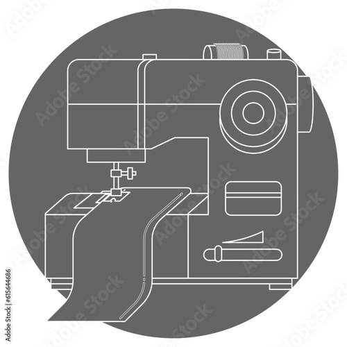 モノクロのイラストマーク_ミシン
