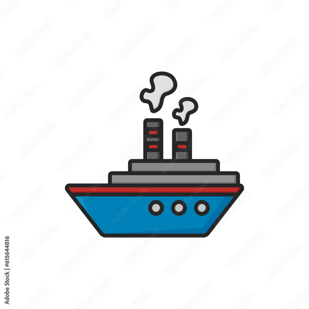 Cartoon style cruise ship vector design Cartoon style cruise ship vector design