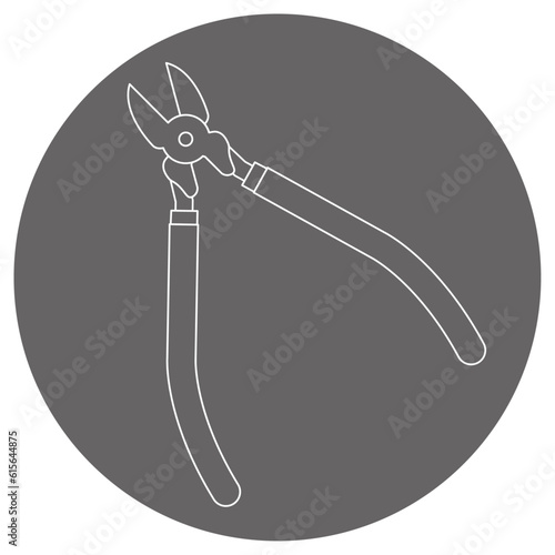 モノクロのイラストマーク_プラスチック用ニッパー