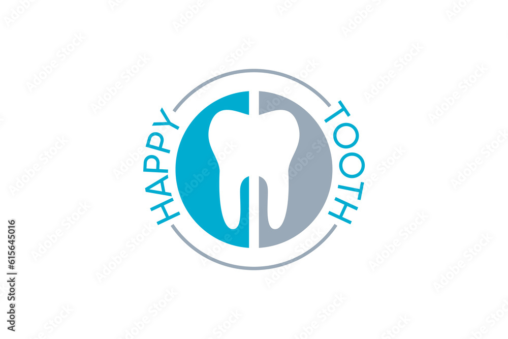 Happy Tooth logo design template