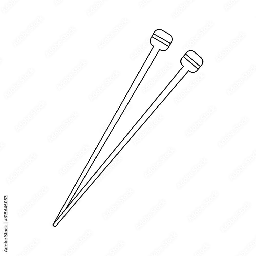 モノクロのイラスト_棒針 モノクロのイラスト_棒針