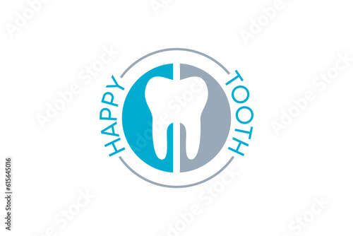 Obraz na płótnie Happy Tooth logo design template w salonie
