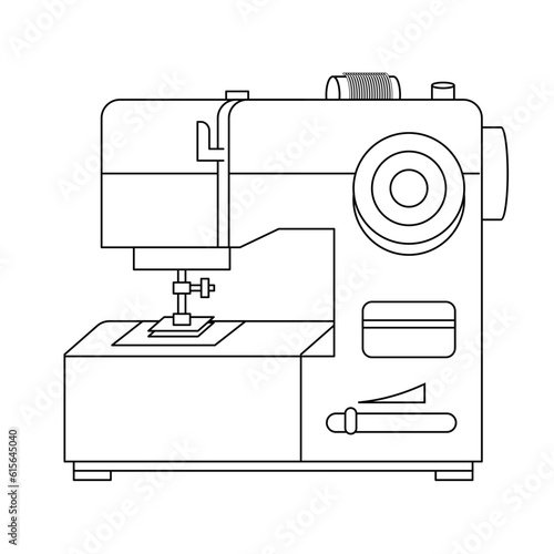 モノクロのイラスト_ミシン