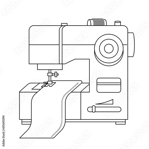 モノクロのイラスト_ミシン
