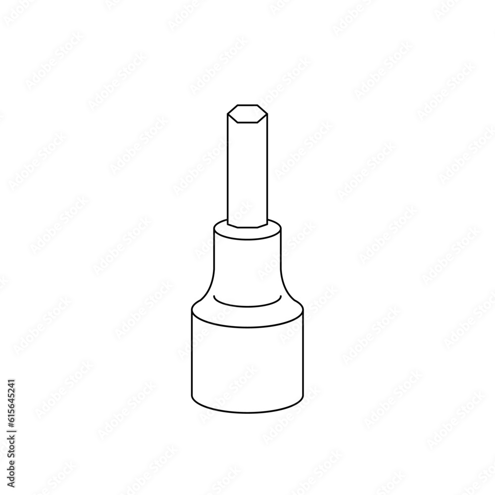 モノクロのイラスト_ヘキサゴンソケット モノクロのイラスト_ヘキサゴンソケット