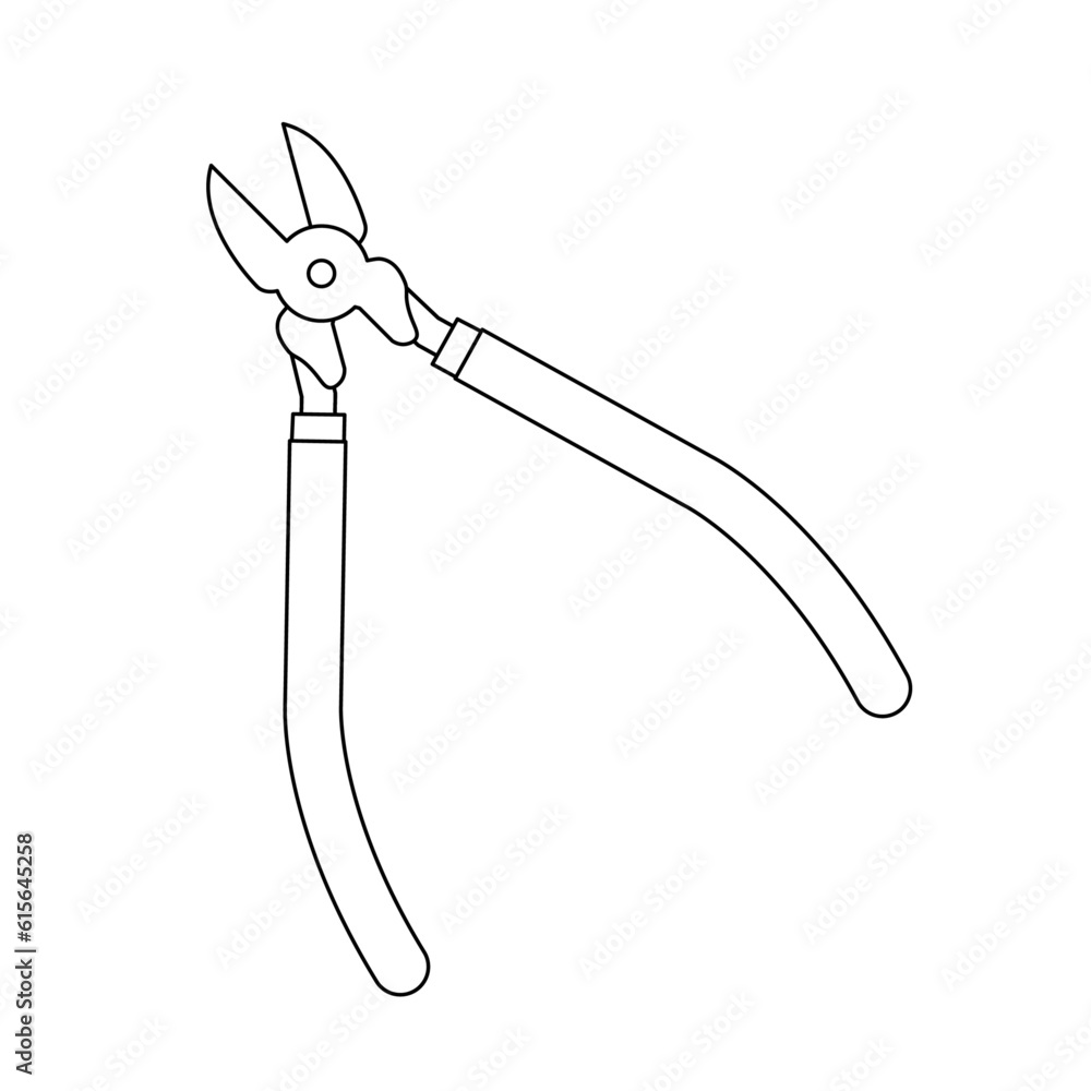 モノクロのイラスト_プラスチック用ニッパー モノクロのイラスト_プラスチック用ニッパー