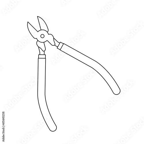 モノクロのイラスト_プラスチック用ニッパー