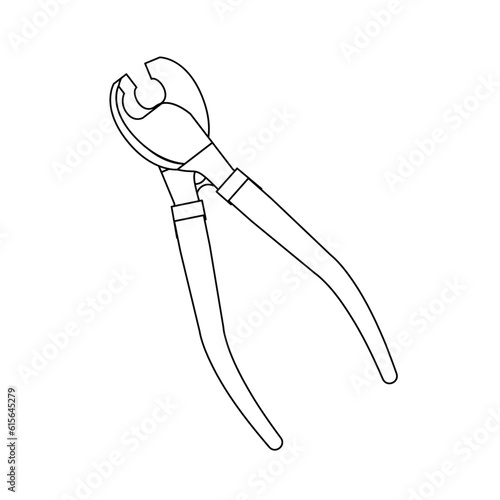 モノクロのイラスト_ケーブルカッターナイフ