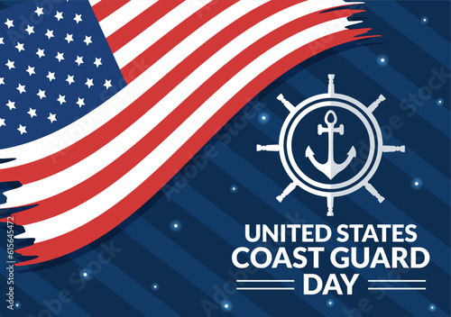 Wallpaper Mural United States Coast Guard Day Vector Illustration on August 4 with American Flag and Ship Background in Flat Cartoon Hand Drawn Templates Torontodigital.ca