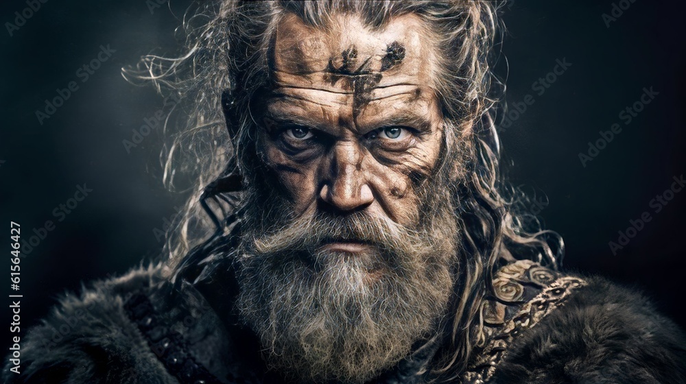 portrait vikings in the winter of scandinavia, viking war