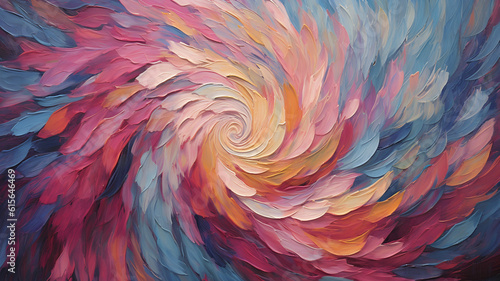 Abstract Background with a Swirl of Thick Pastel Flower Petal Brushstrokes - Generative AI	
