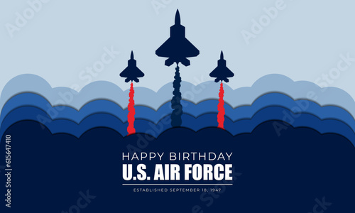US Air Force Birthday September 18th Background Vector Illustration
