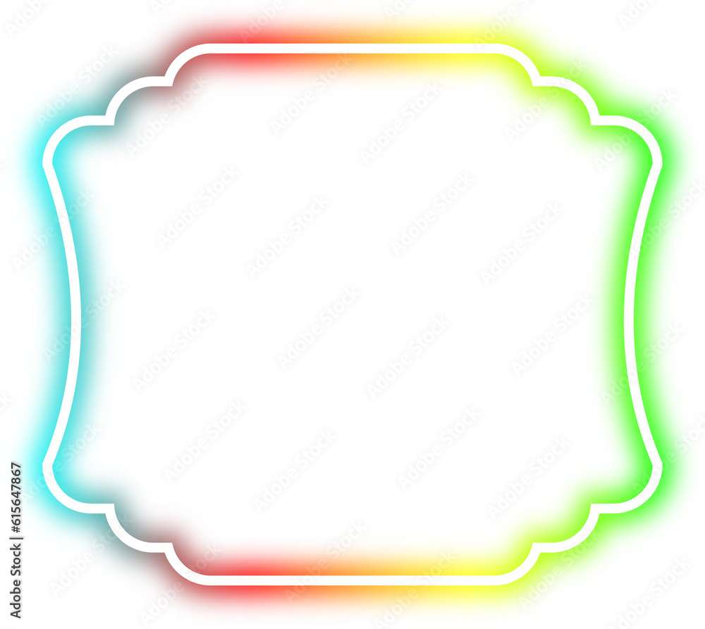 rainbow neon frame cyberpunk style element design