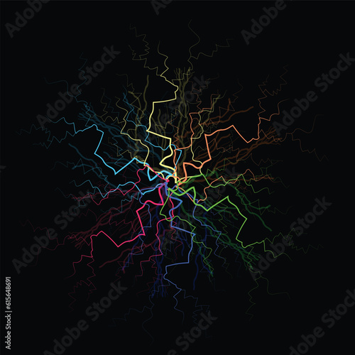 editable colorful thunder lightning decoration