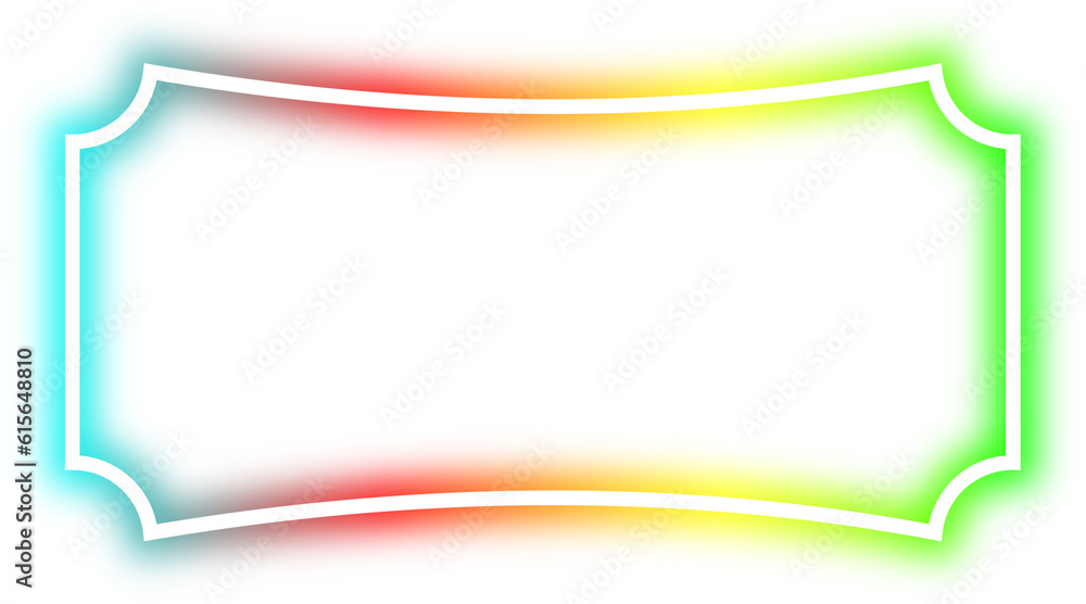 rainbow neon frame cyberpunk style element design rainbow neon frame cyberpunk style element design