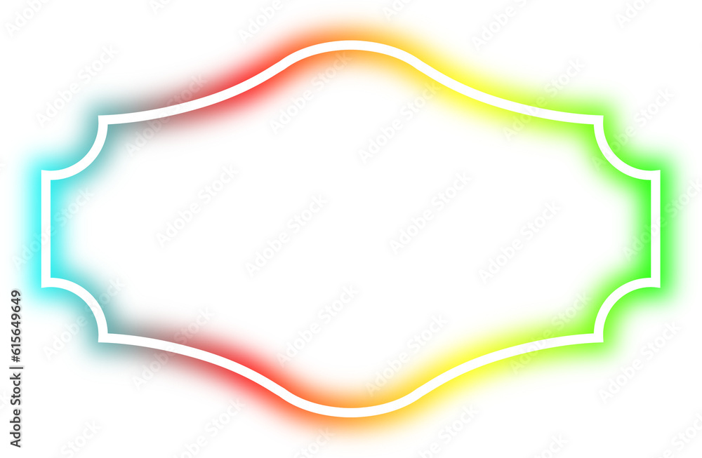 rainbow neon frame cyberpunk style element design rainbow neon frame cyberpunk style element design