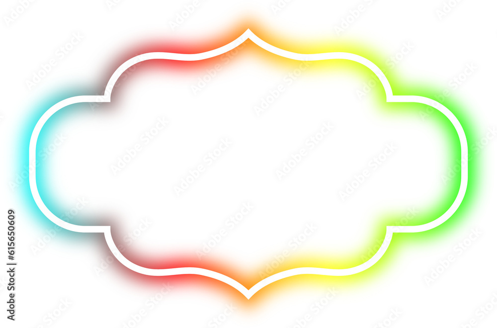 rainbow neon frame cyberpunk style element design rainbow neon frame cyberpunk style element design